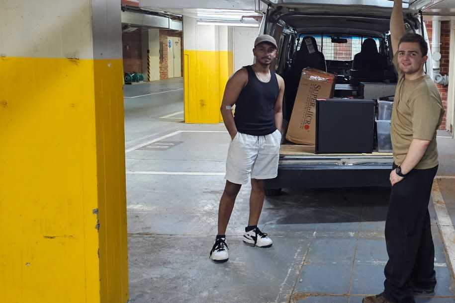 Pallet of desktops collected from a recent business buyback